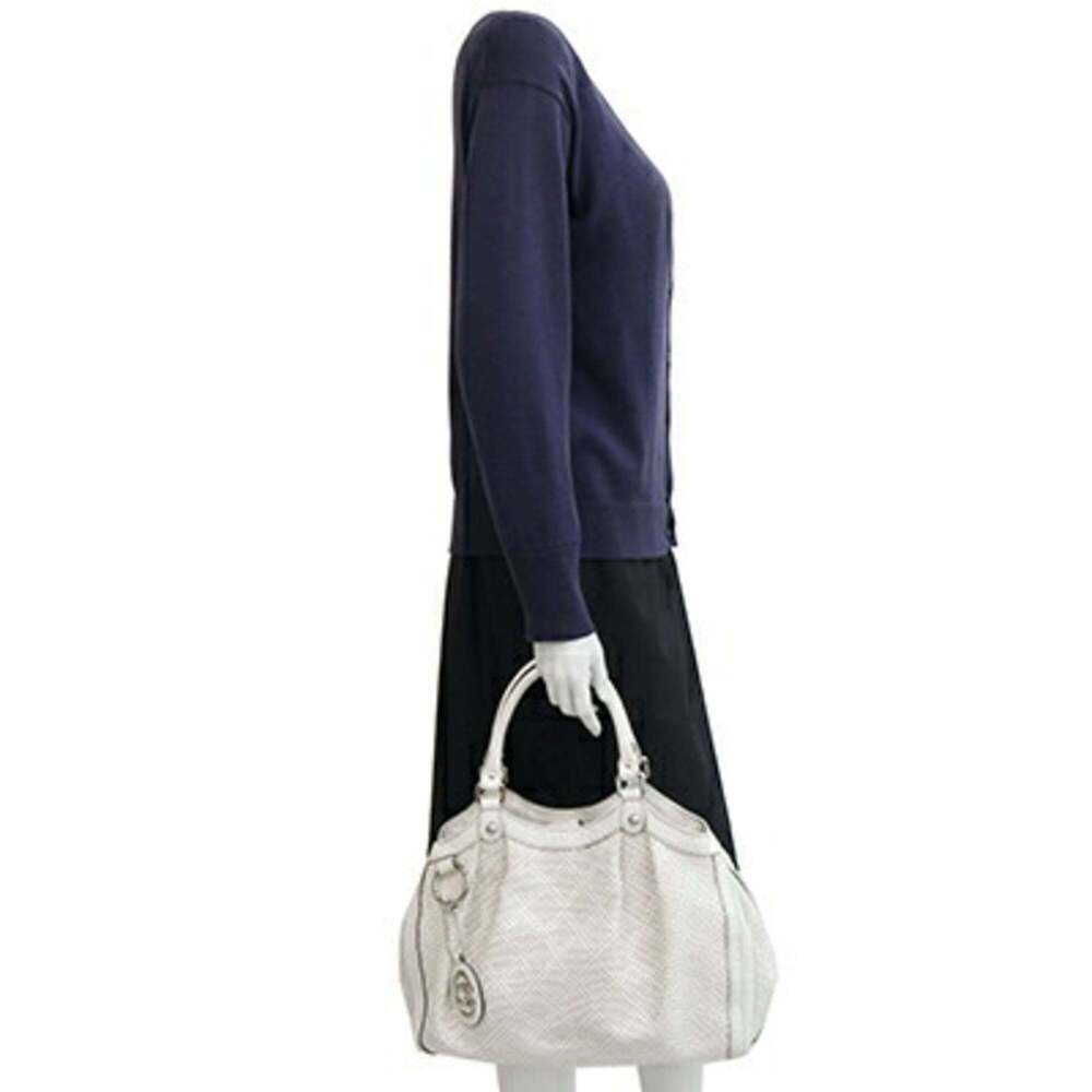 GUCCI White Leather Tote Bag - Picture 10 of 10